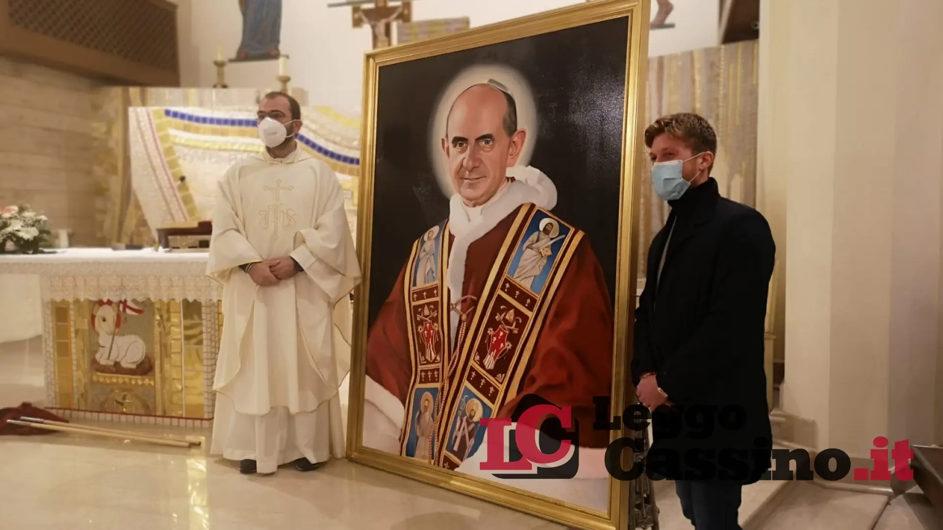 Marco Ricci dona il dipinto di Paolo VI alla chiesa di San Giovanni [FOTO E VIDEO]