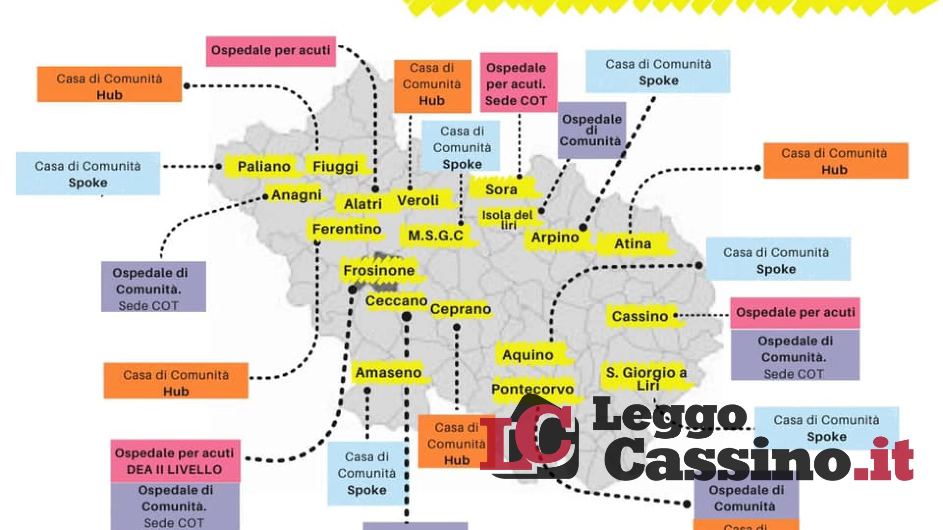 Ecco la mappa della nuova Sanità in Ciociaria