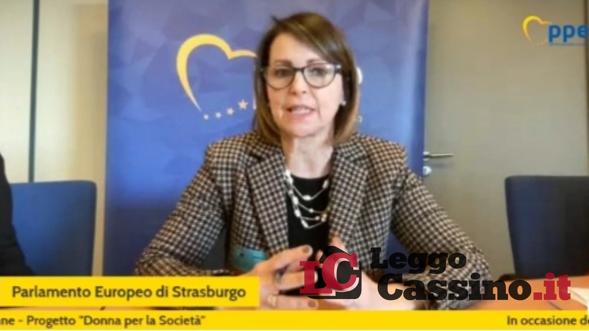 Progetto "Donna per la società", Pontecorvo al Parlamento Europeo