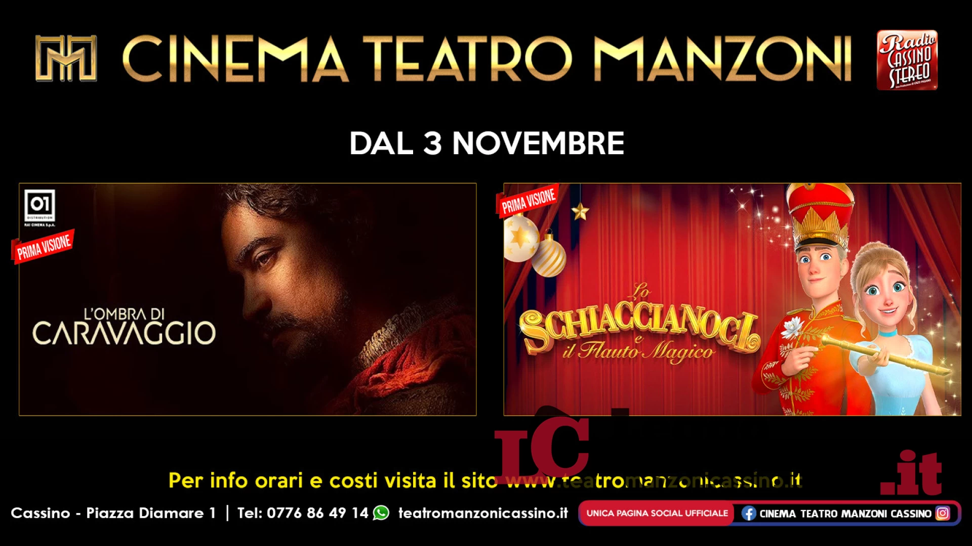 Manzoni, dal 3 novembre arriva una doppia prima visione