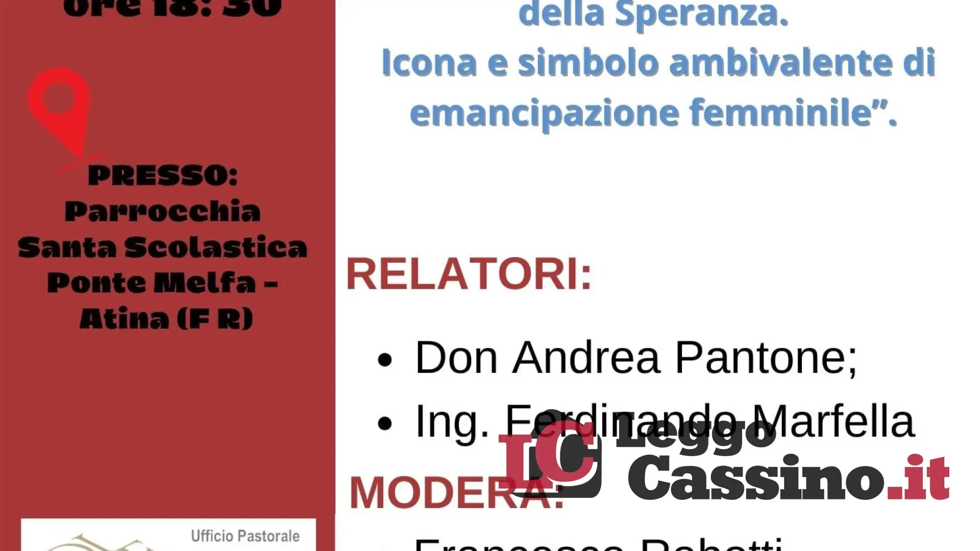Ecco il convegno “Maria di Magdala, apostola della Misericordia e della Speranza. Icona e simbolo ambivalente di emancipazione femminile"