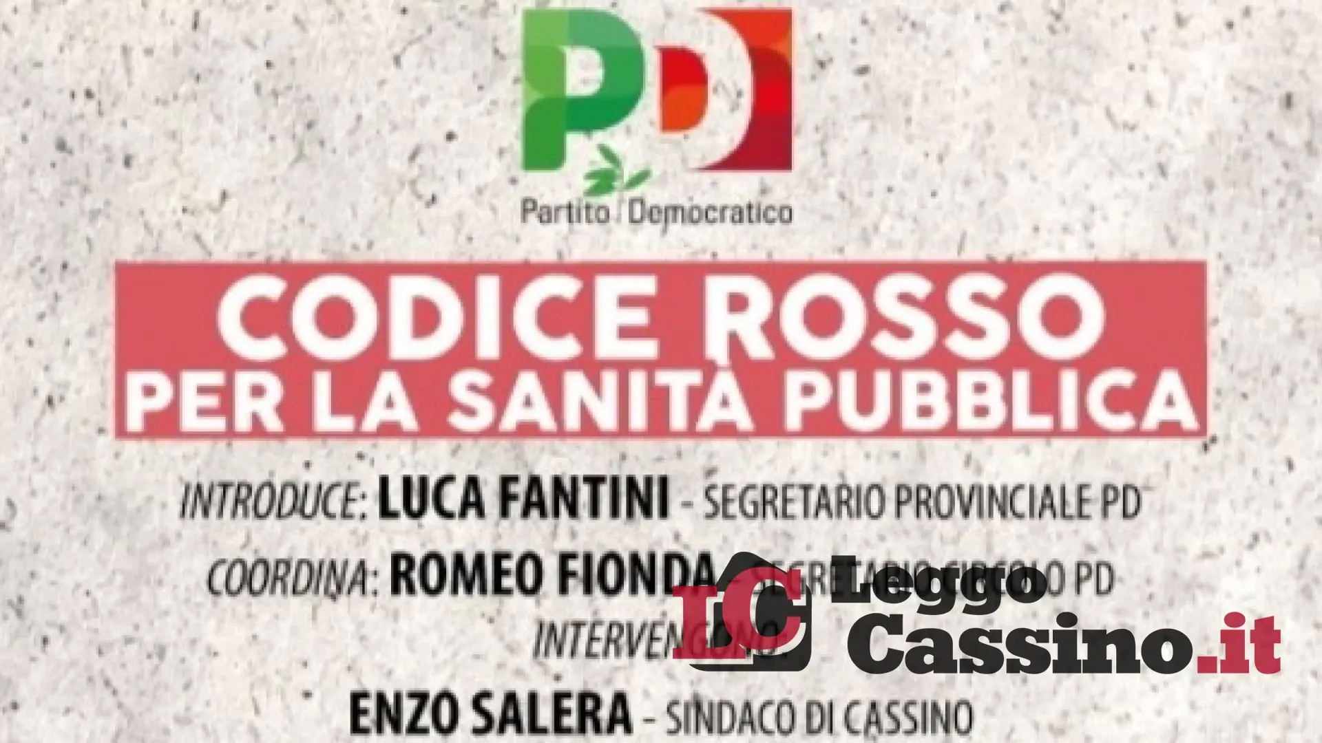 “Codice Rosso per la Sanità Pubblica”, il convegno a Cassino