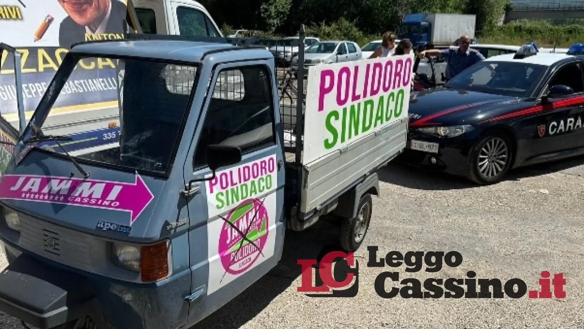 Cassino, elezioni: atto vandalico all'Ape "Jammi" di Paola Polidoro