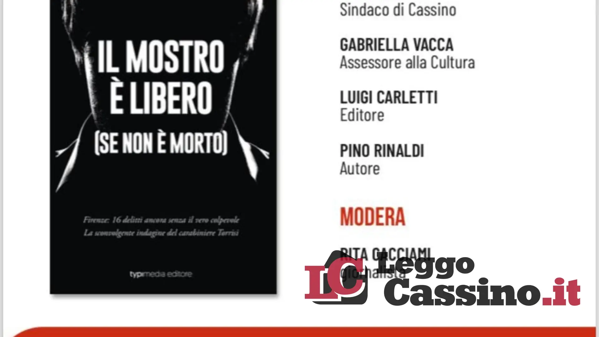 "Il mostro è libero". Ecco il lbro di Pino Rinaldi