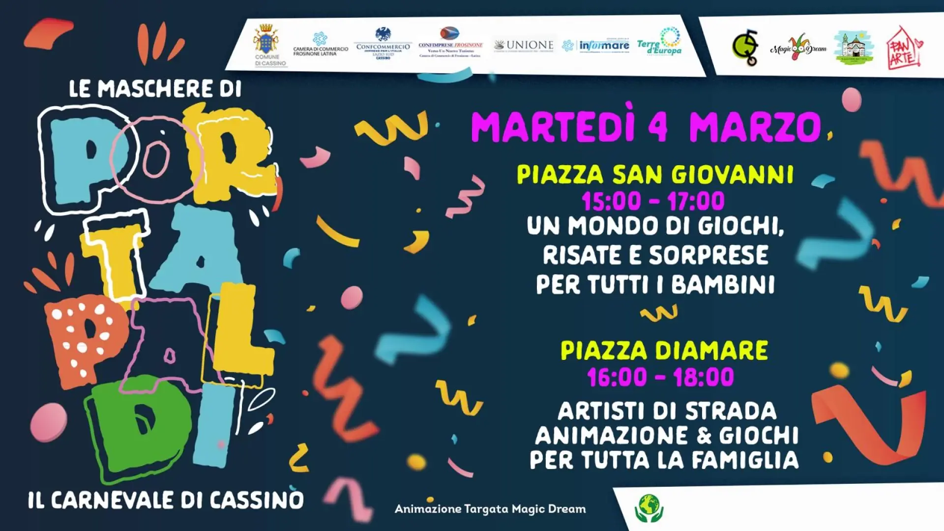 Carnevale a Cassino, un pomeriggio di festa con le Maschere di Porta Paldi