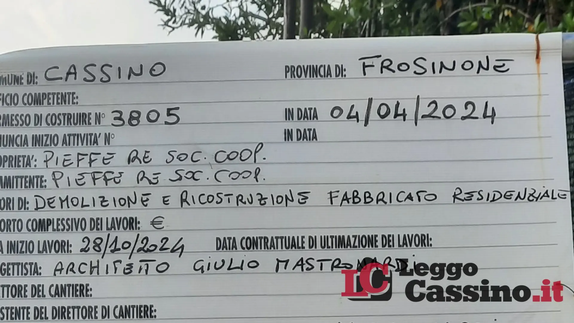Ex Arciero marmi, Manzi: "La sentenza di primo grado non è stata sospesa"