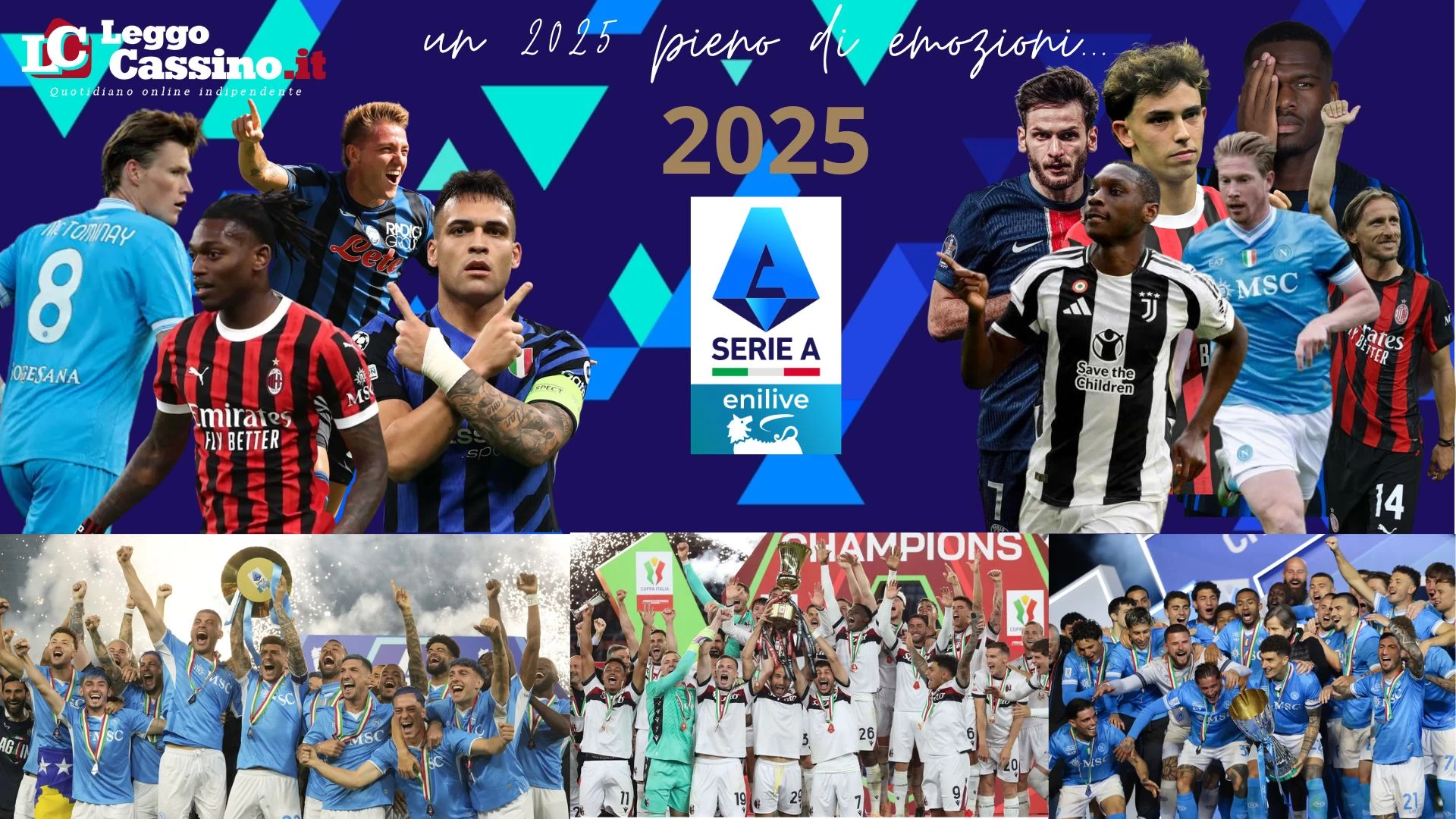 Il ruggito del Napoli targato Conte, l’addio di Kvara e il ritorno dei Giganti: ecco il 2025 del calcio