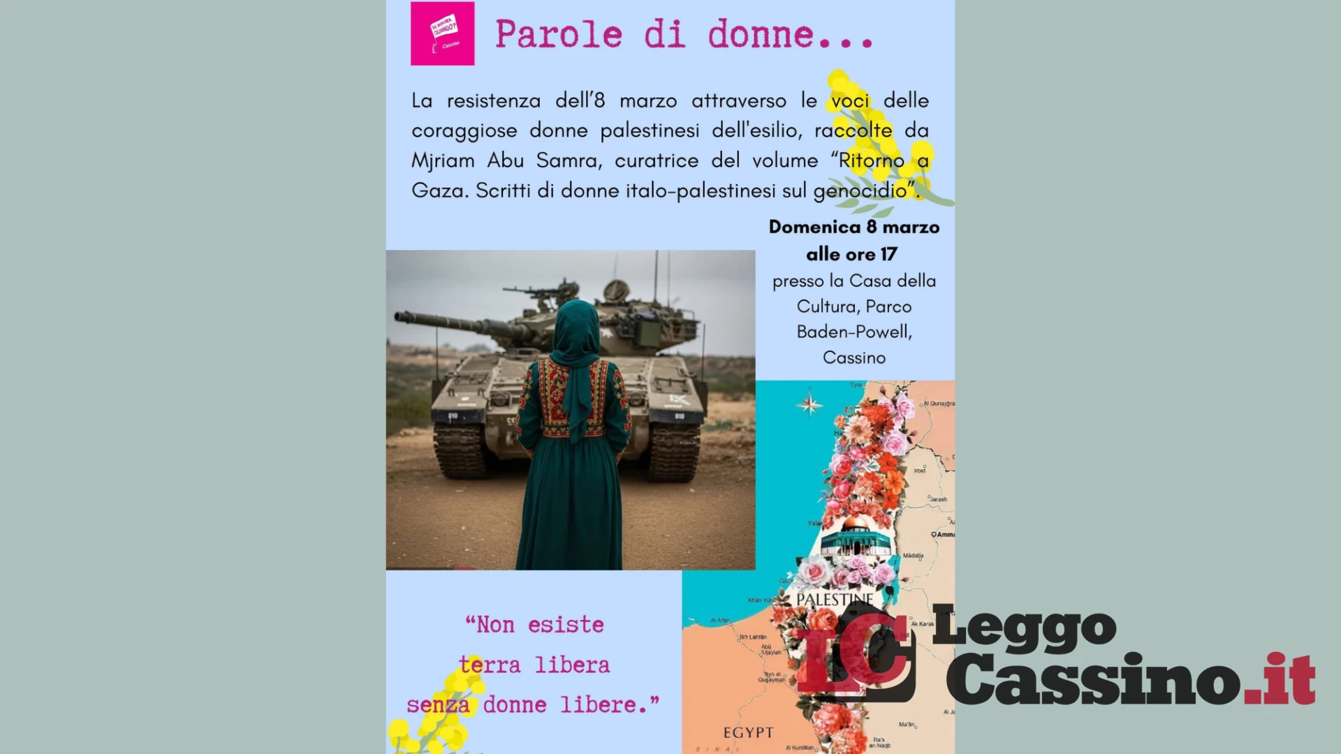 "Parole di donne", a Cassino domenica 8 marzo l'evento per ascoltare la voce di chi lotta