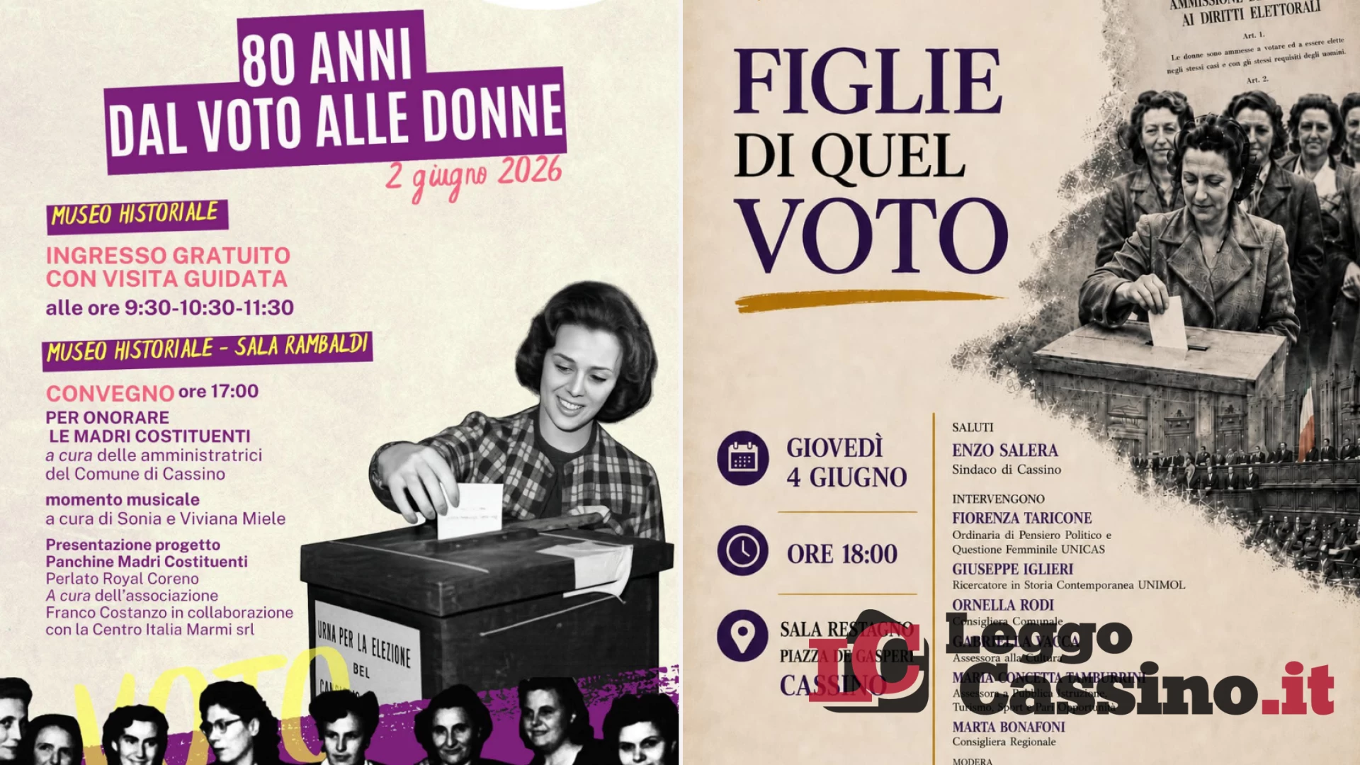 Figlie di quel voto: il comune di Cassino celebra l'emancipazione femminile
