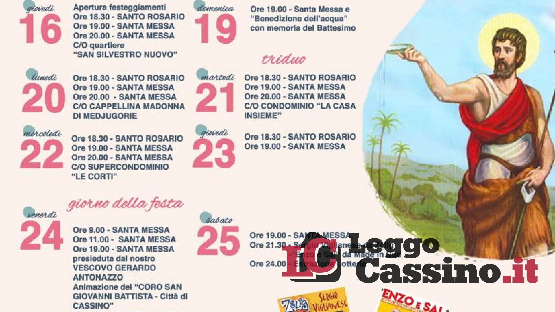 Torna la festa di San Giovanni. Si parte oggi