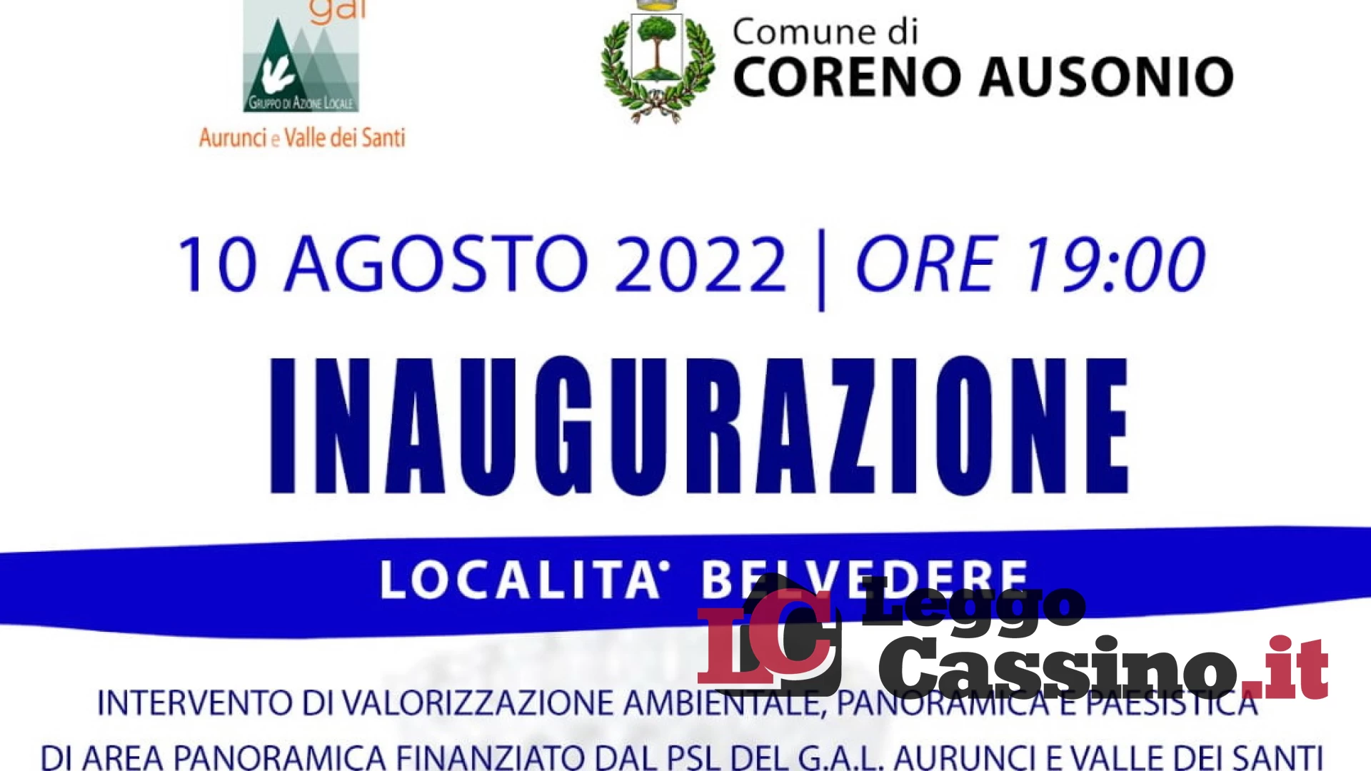 Ecco l'inaugurazione dell'area Belvedere a Coreno Ausonio