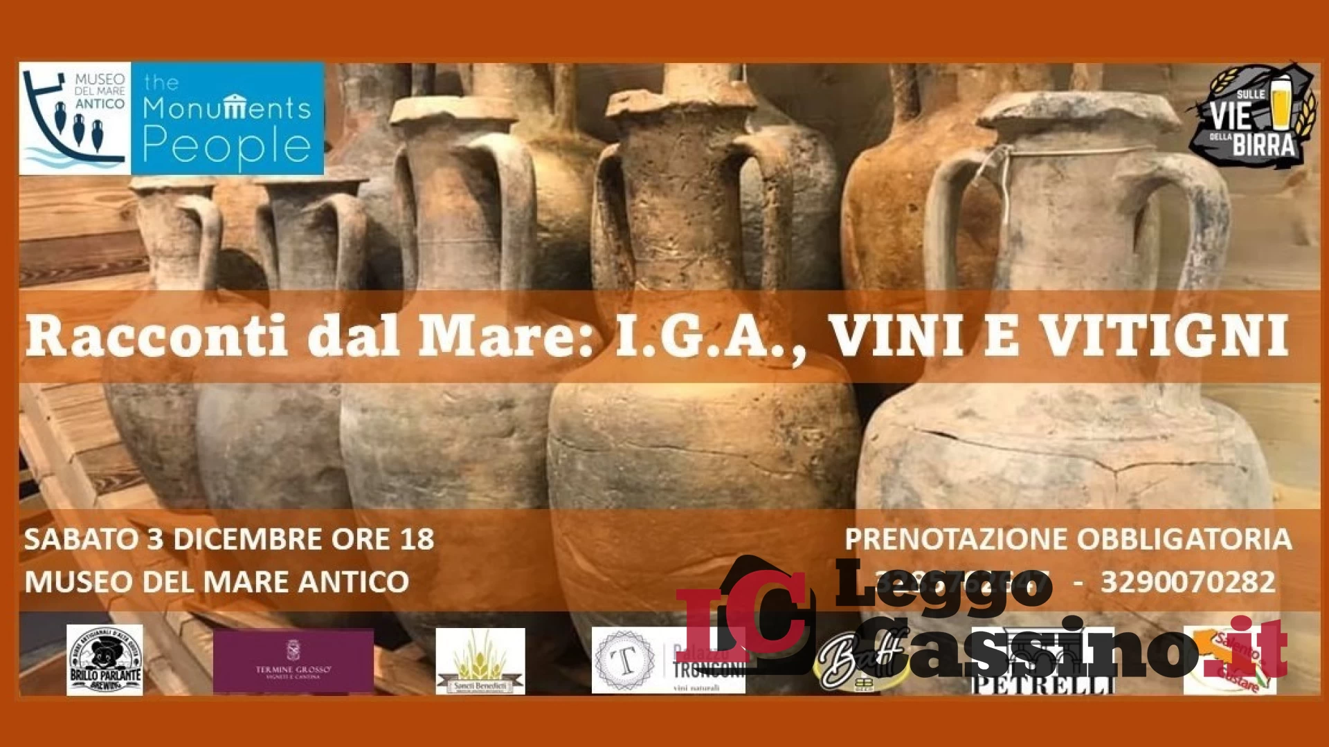 Birra, Vino, Archeologia. Il Birrificio Sancti Benedicti a Lecce per l’evento i "Racconti dal Mare"