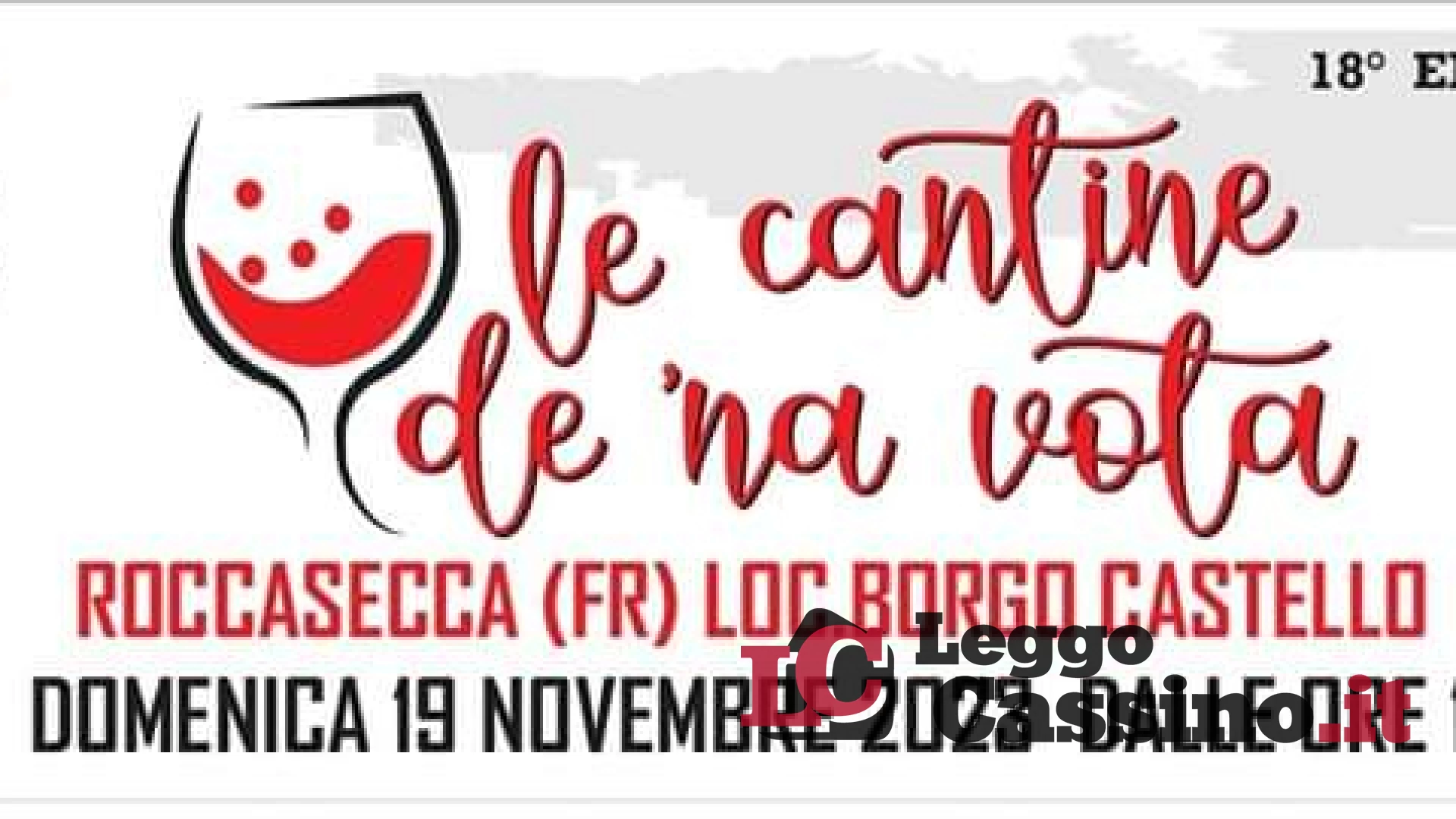 Roccasecca, domenica 19 novembre “Le cantine de na vota” al Borgo Castello