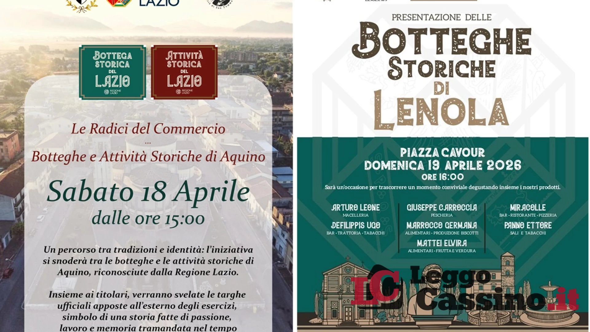 Radici e passione: Aquino e Lenola celebrano le loro "Botteg...