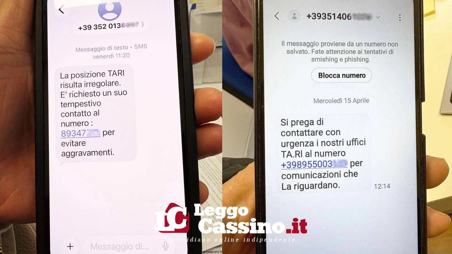 Cassino, trappola digitale via SMS: "Avete debiti TA.RI.", m...