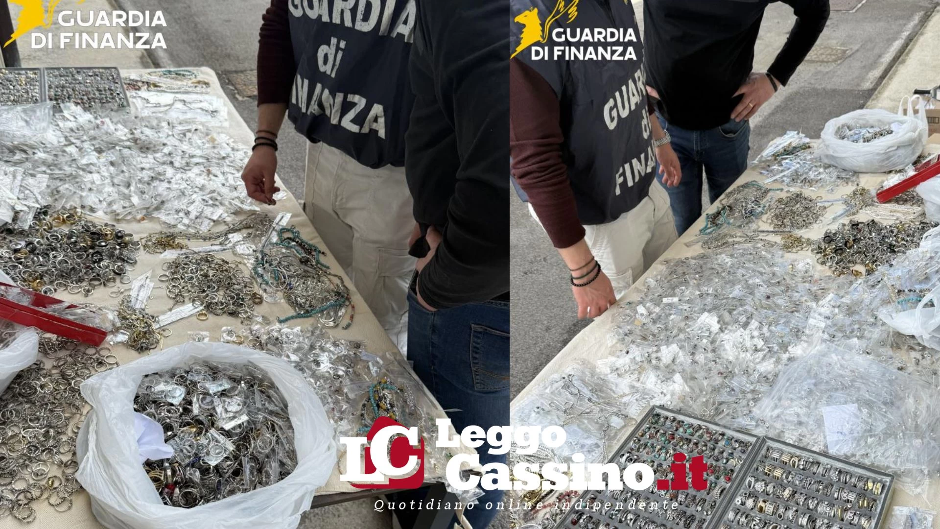 Maxi sequestro di bigiotteria al mercato settimanale, sigilli a 11.000 articoli contraffatti