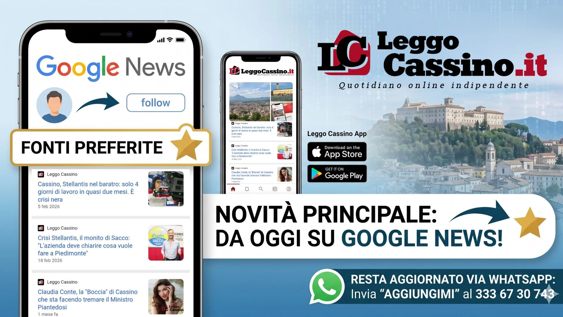 LeggoCassino a portata di click: da oggi siamo tra le fonti...