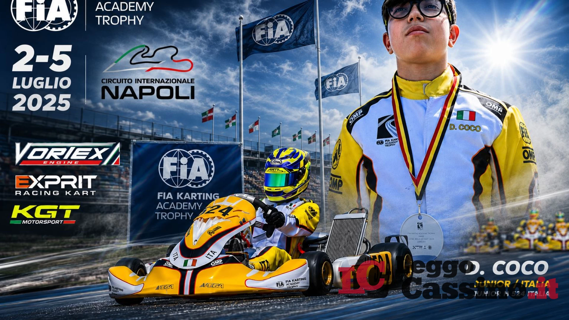 Coco vola a Sarno: il talento cassinate pronto per la FIA Karting Academy Trophy
