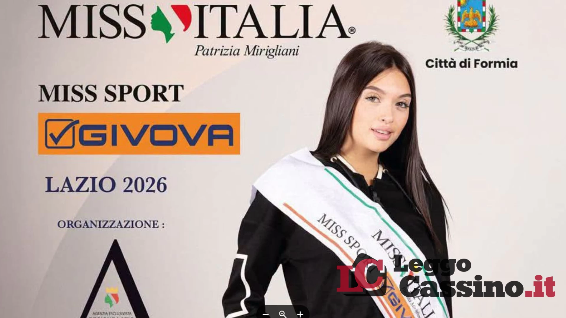 Miss Sport Givova Lazio 2026: il 21 agosto Miss Italia torna a Formia