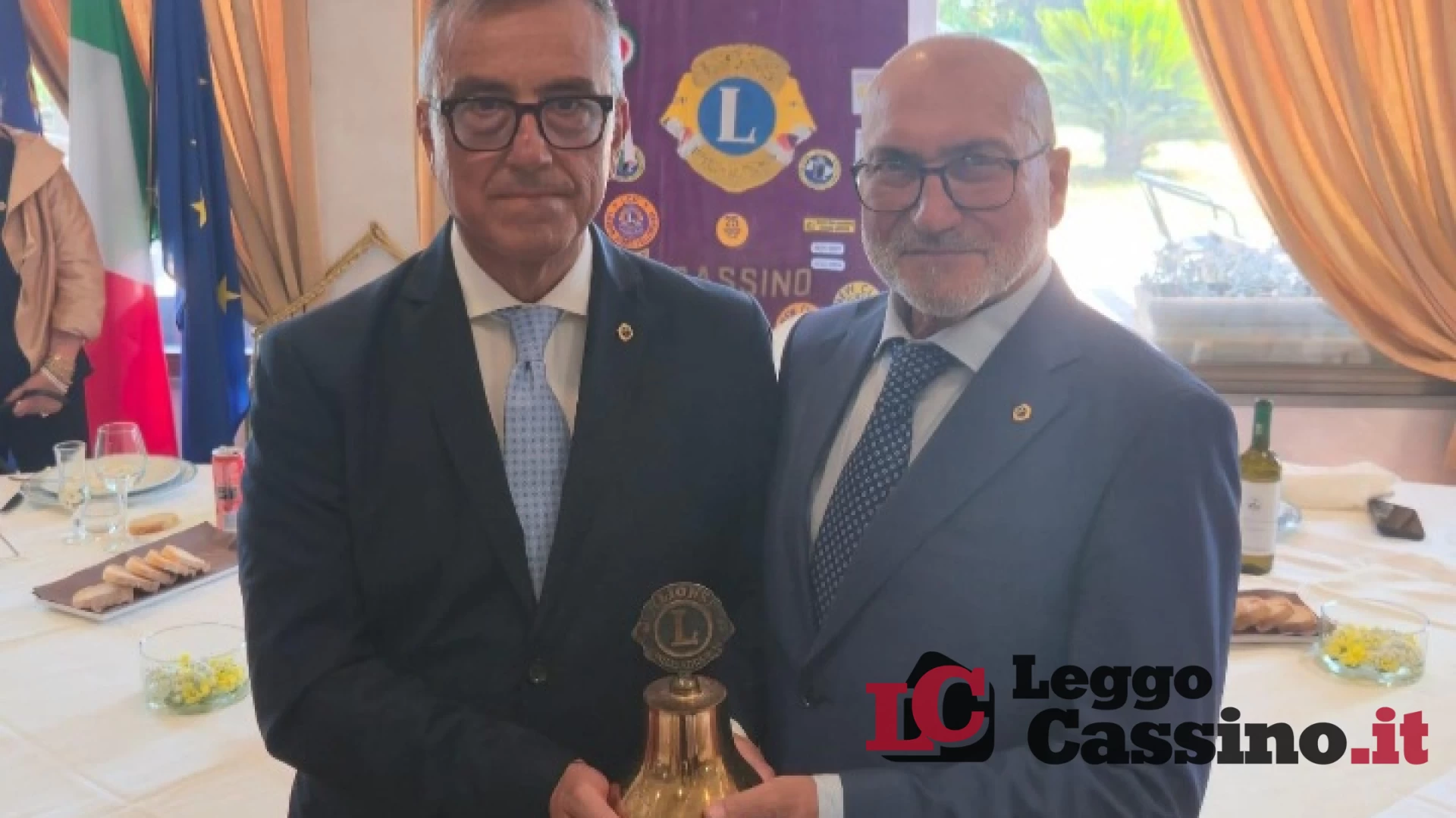 Lions Club Cassino: passaggio della campana tra Palombo e De Marco